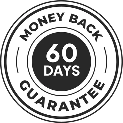 60-day money-back guarantee seal